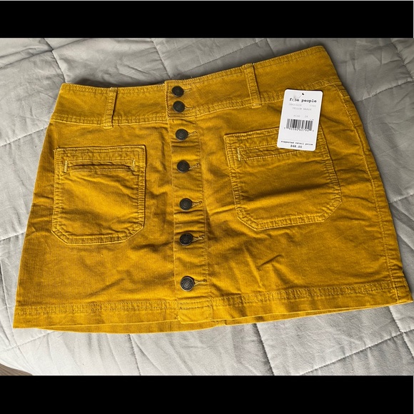 Free People Dresses & Skirts - FREE PEOPLE - Joanie cord mini skirt - Yellow